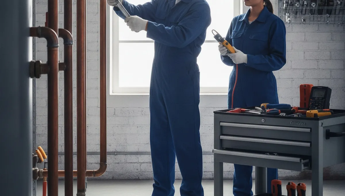 West Palm Beach, FL plumber repairing a home pipe leak with professional plumbing tools