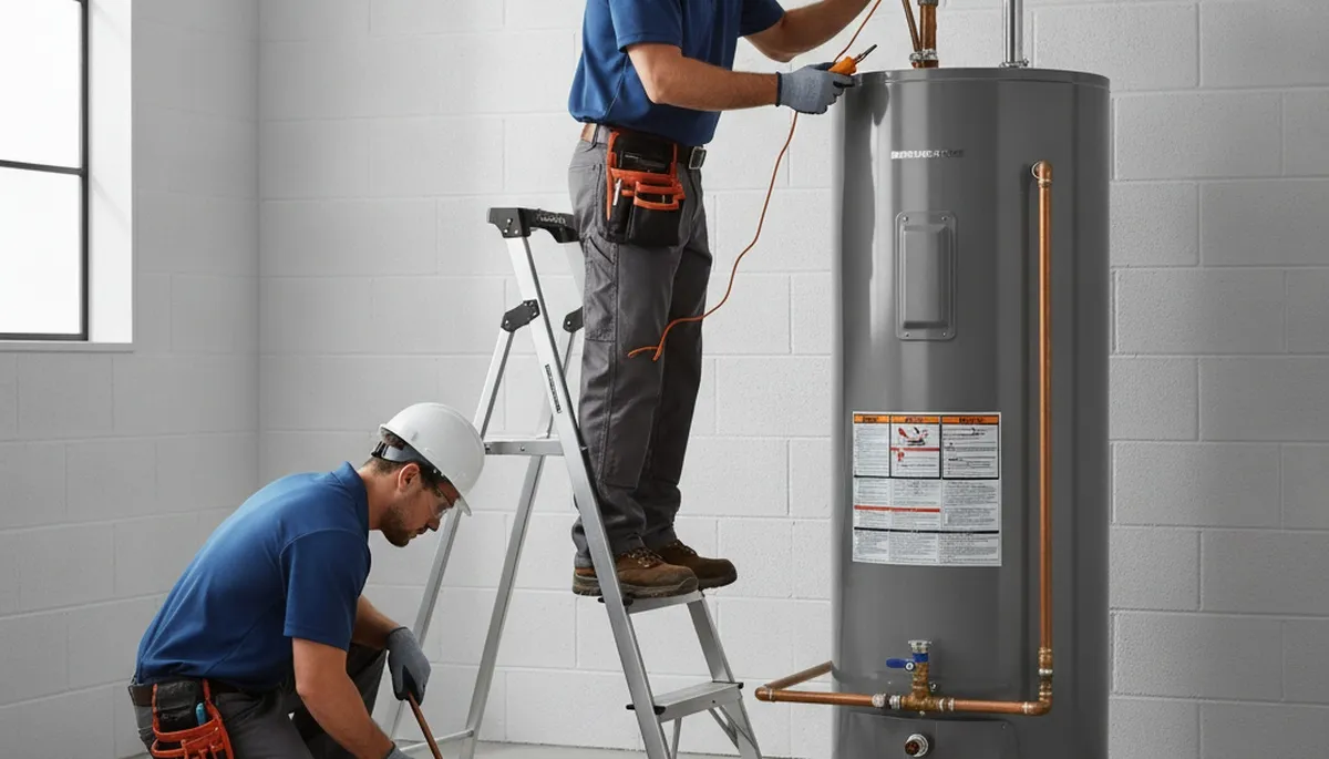 Water heater repair technician serving West Palm Beach, FL for plumbing service call